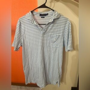 Ralph Lauren Blue and White Polo Shirt Classic Style